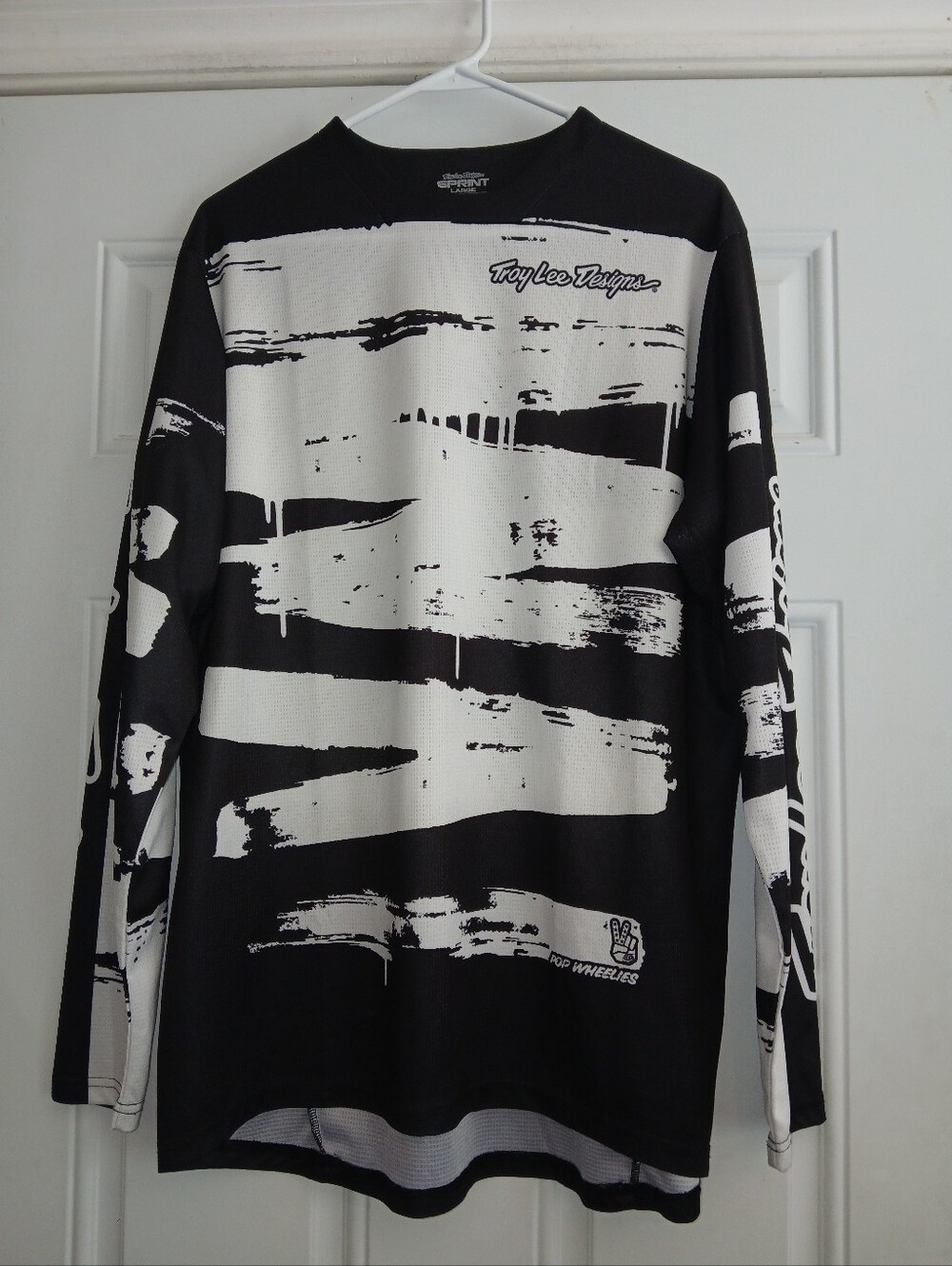 Troy Lee Designs Mens Black And White Jersey Motocross Off Road Size L
